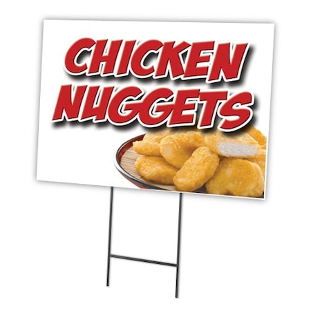 Chicken Nuggets Yard Sign & Stake Outdoor Plastic Coroplast Window